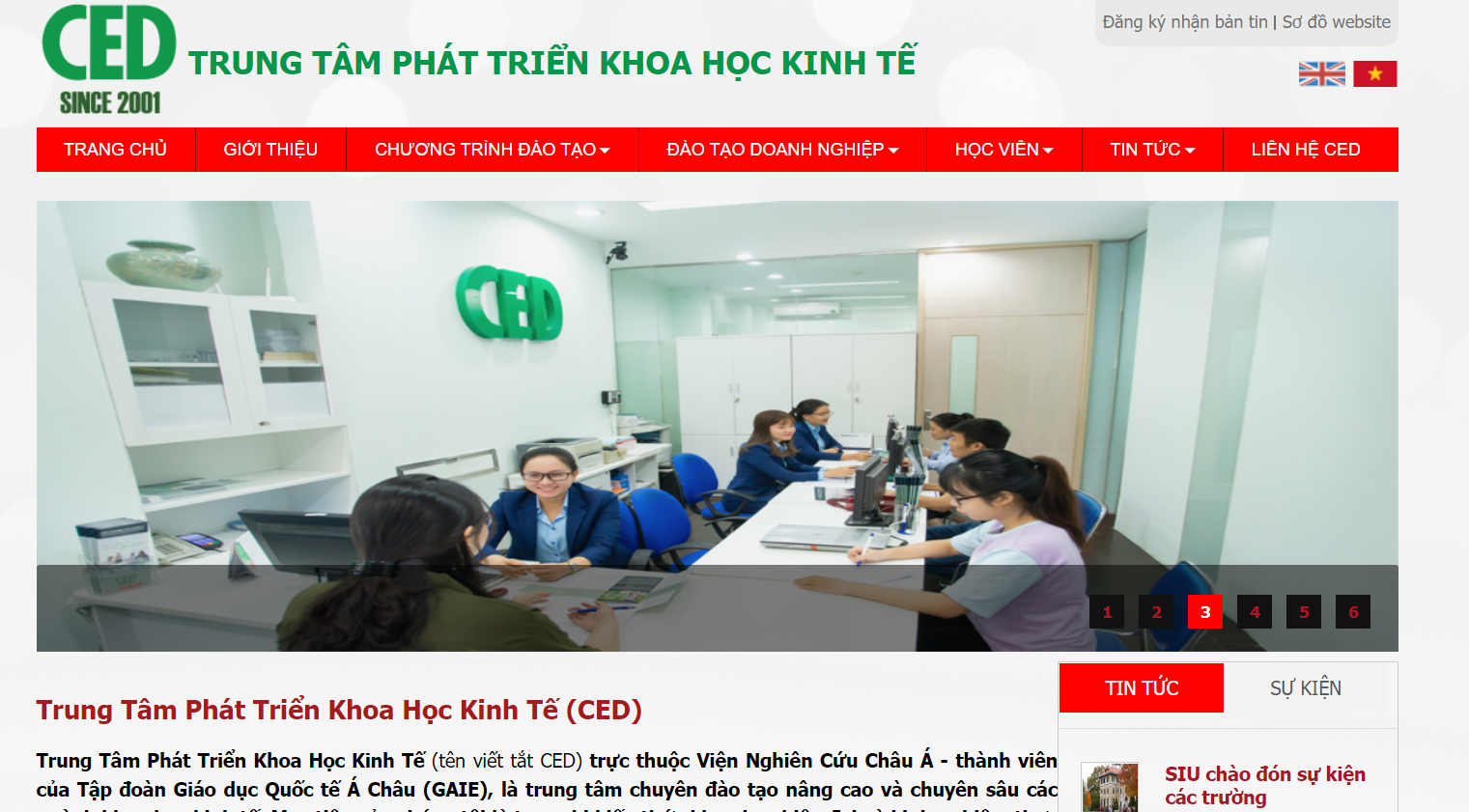 Website chính thức của trung tâm CED
